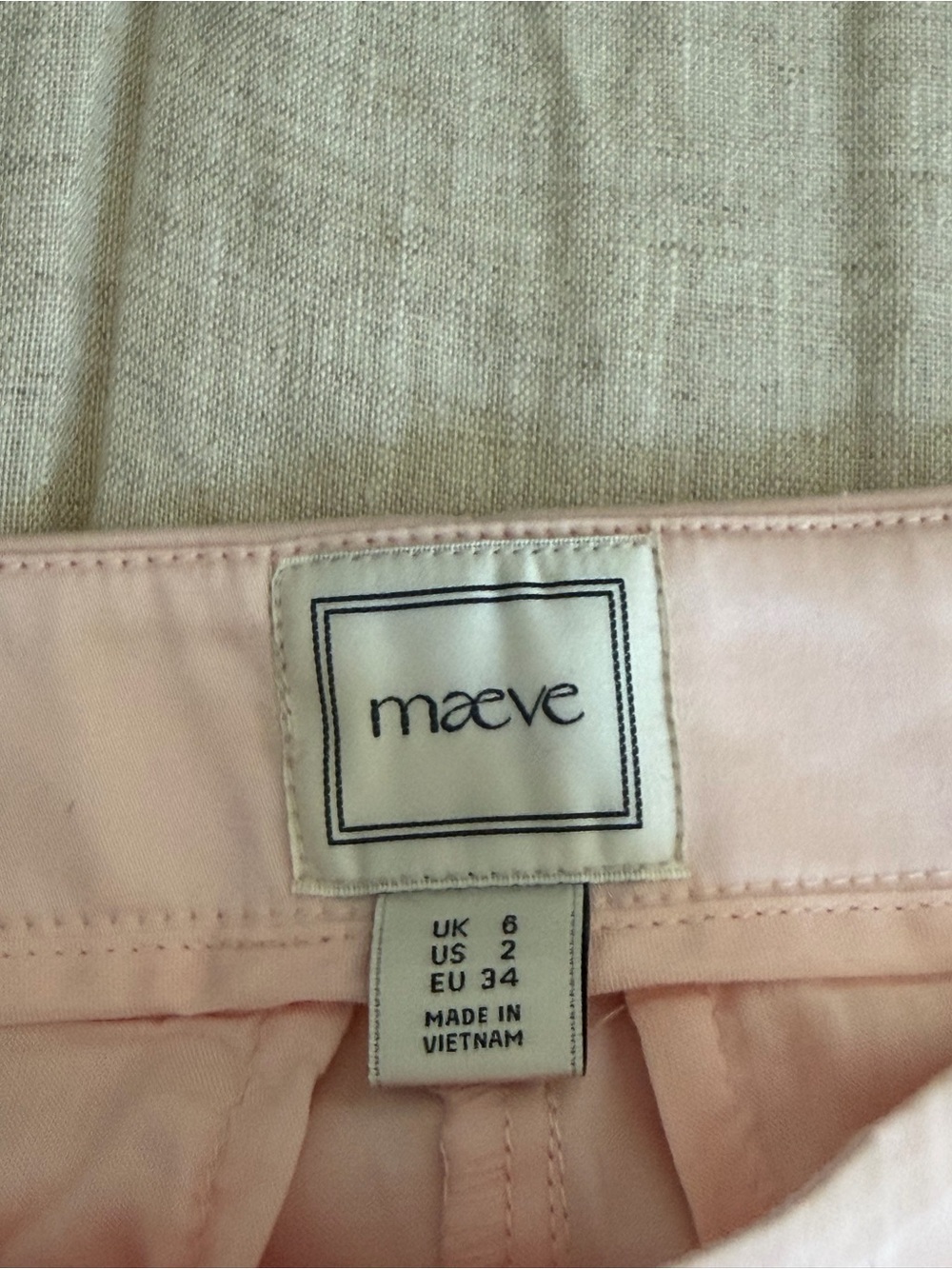 Anthropologie Pale Pink High-Waist Cotton Swing Shorts - Picture 3 of 8